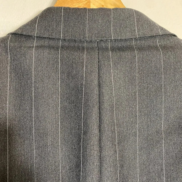 Hart Schaffner Marx Pinstripe Wool Sport Coat Dinner Jacket Blazer Men 44L Black - Picture 11 of 13